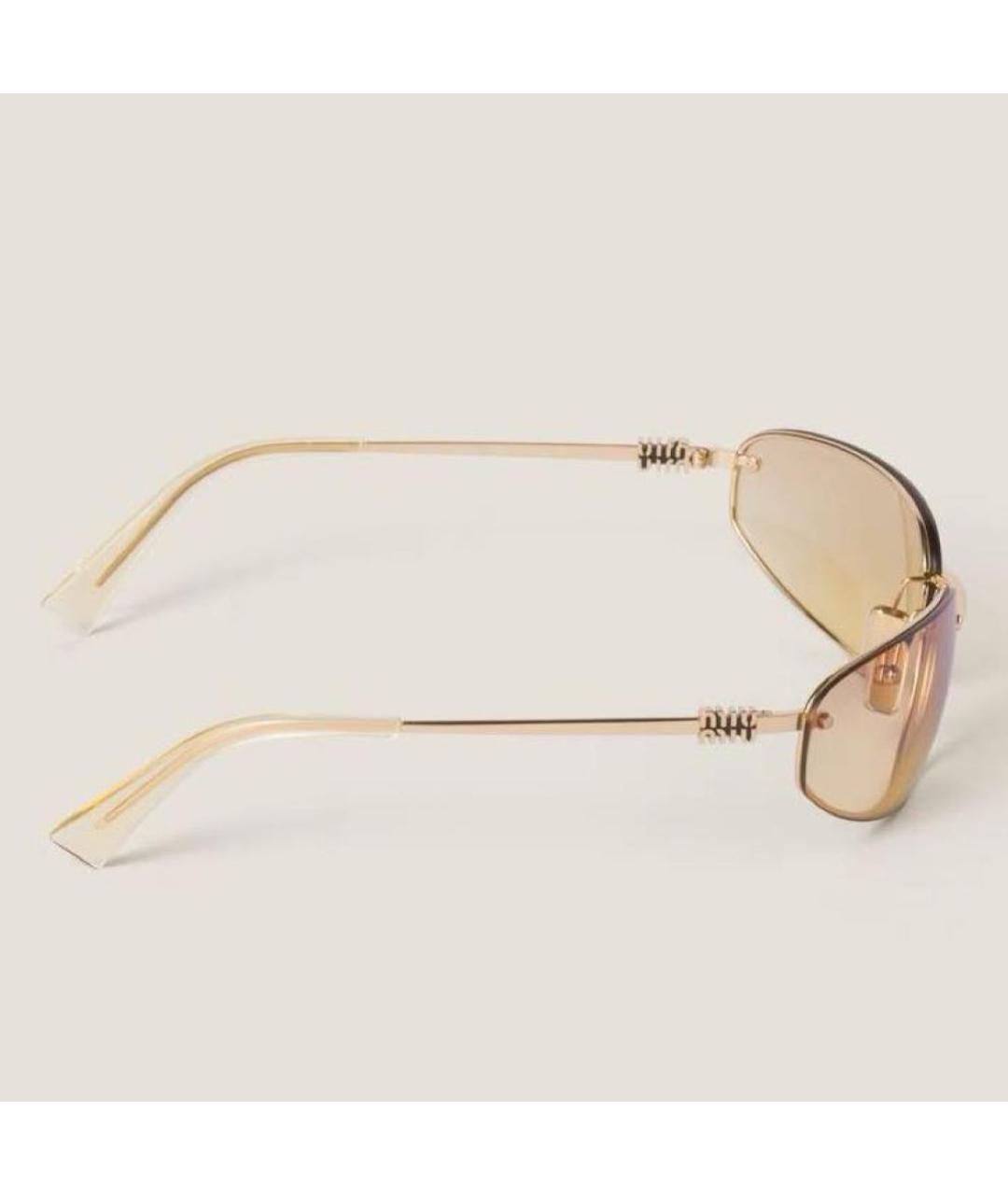 MIU MIU Желтые пластиковые солнцезащитные очки, фото 3