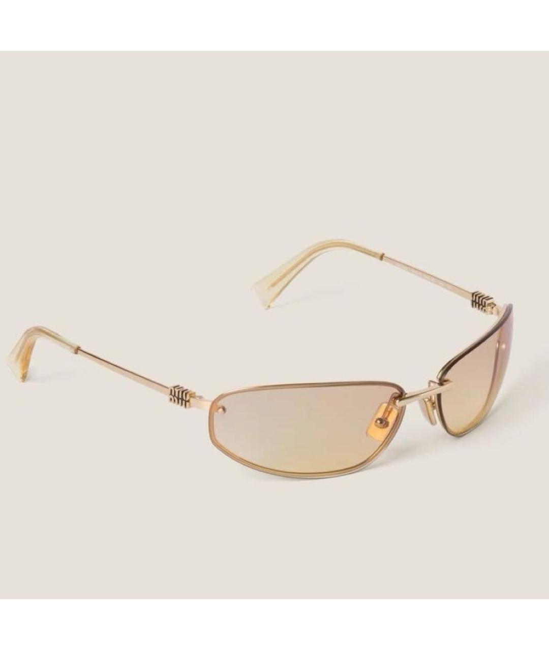 MIU MIU Желтые пластиковые солнцезащитные очки, фото 6