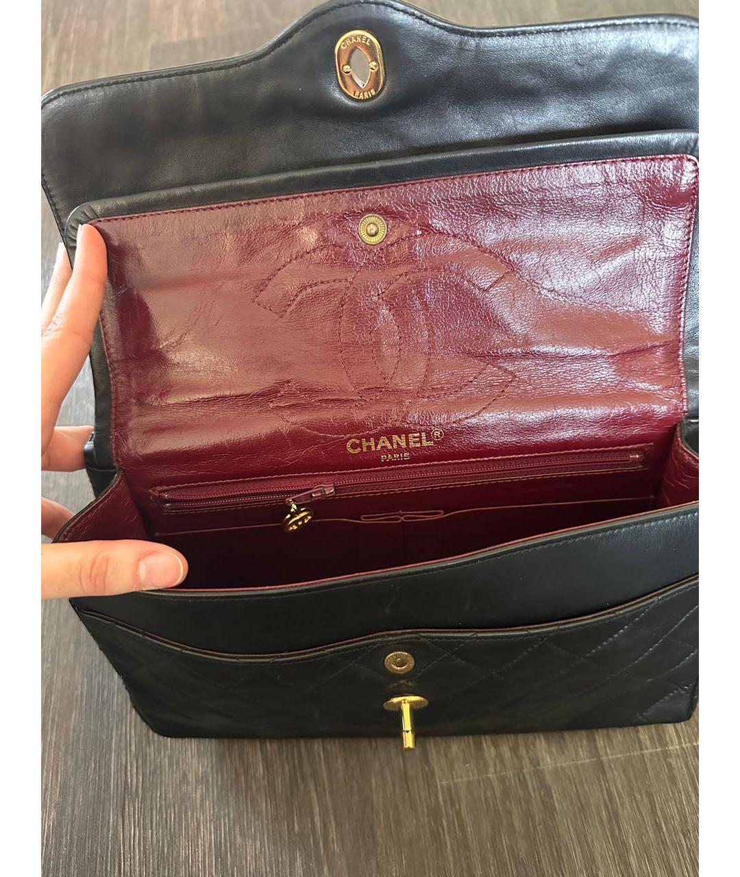 CHANEL Черная кожаная сумка через плечо, фото 7