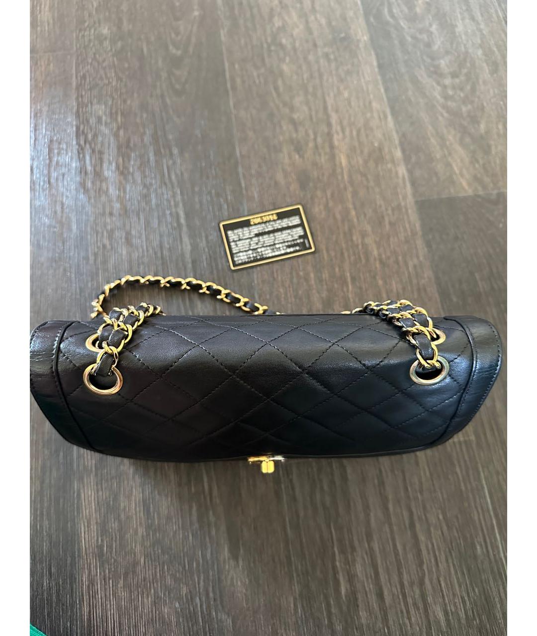 CHANEL Черная кожаная сумка через плечо, фото 6