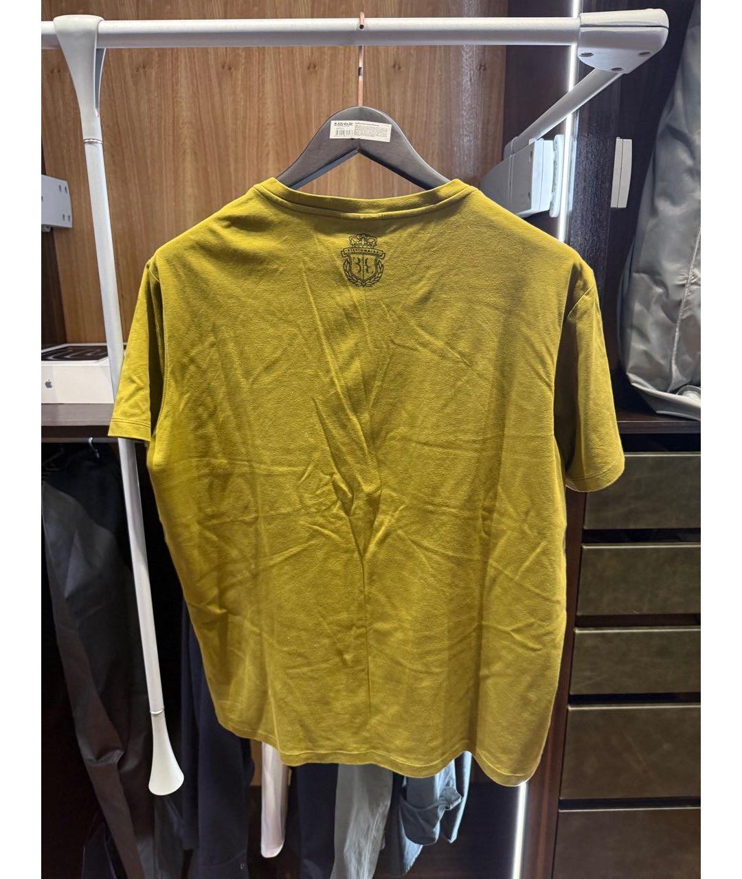 BILLIONAIRE Желтая хлопковая футболка, фото 2