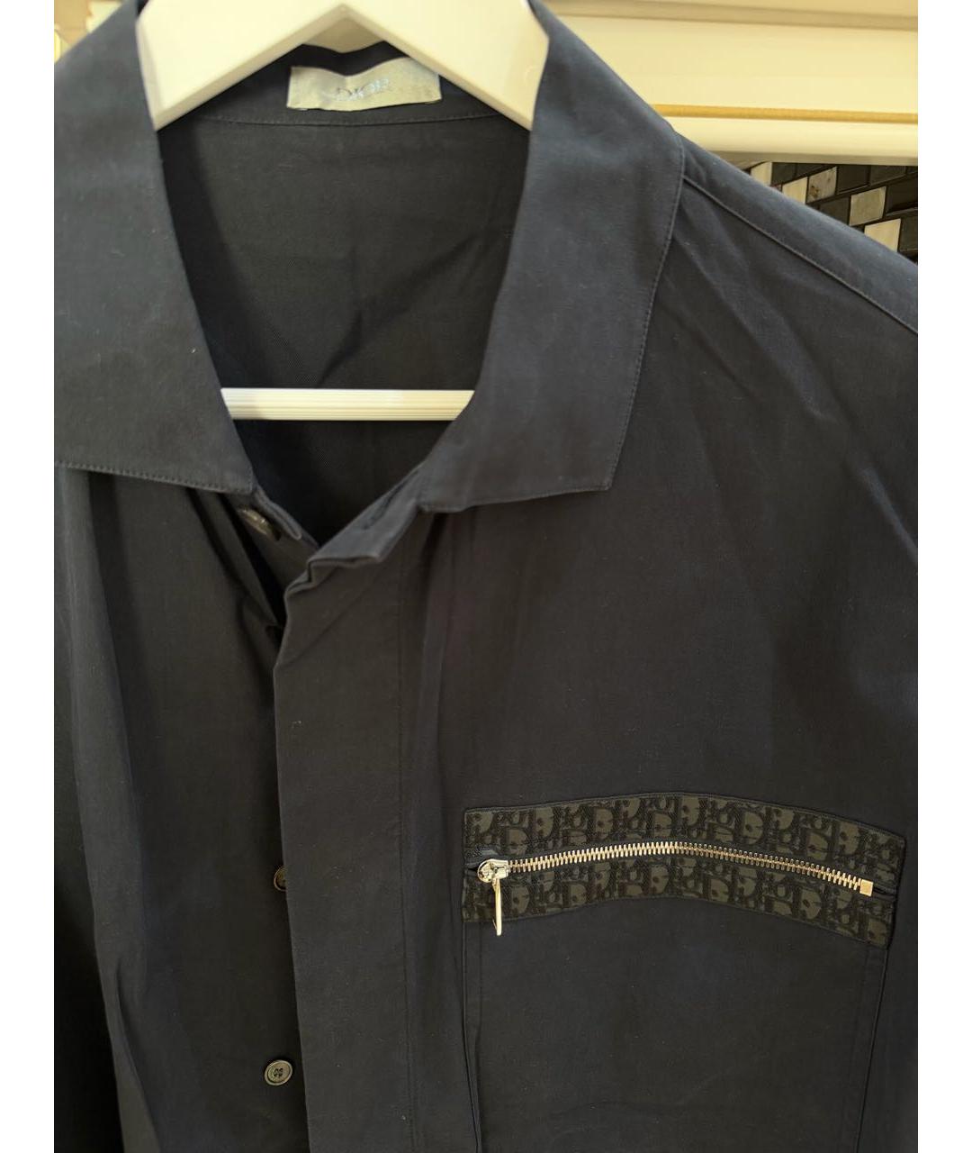 CHRISTIAN DIOR Темно-синяя хлопковая кэжуал рубашка, фото 2