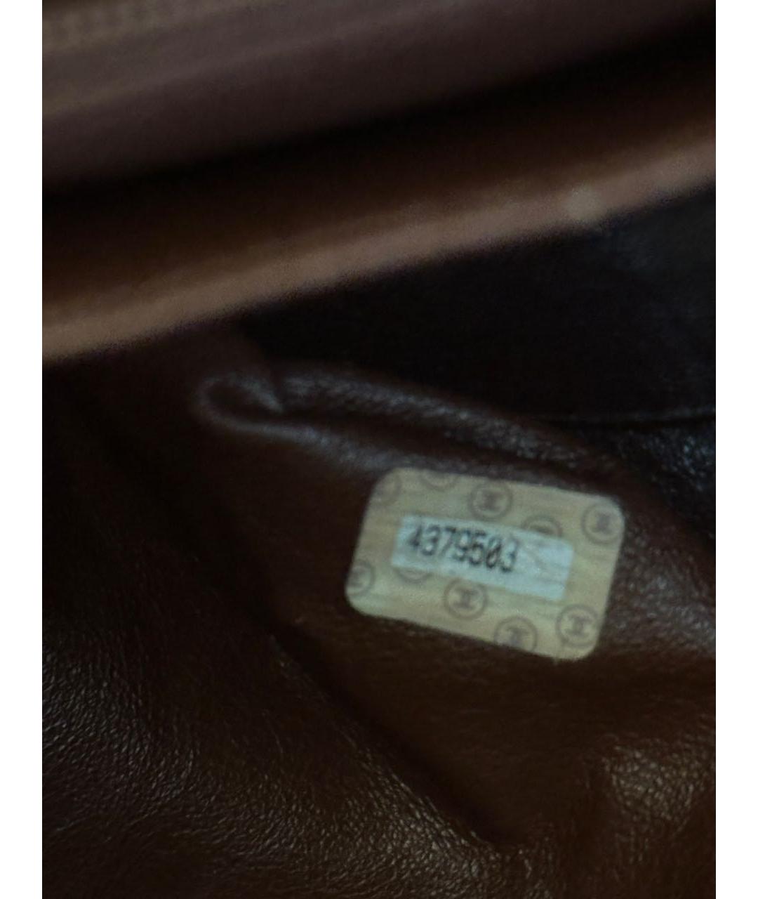 CHANEL Коричневая кожаная сумка с короткими ручками, фото 7