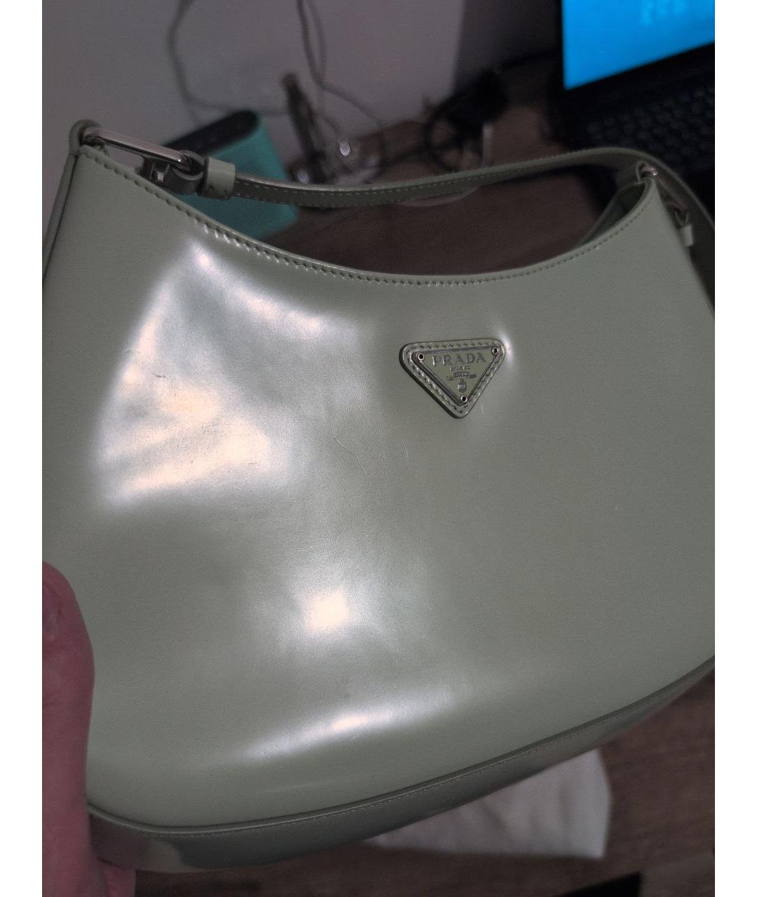 PRADA Бирюзовая сумка через плечо из лакированной кожи, фото 9