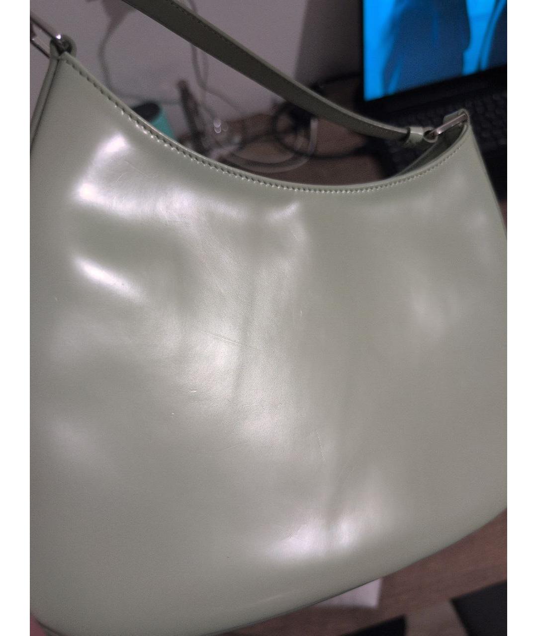 PRADA Бирюзовая сумка через плечо из лакированной кожи, фото 8