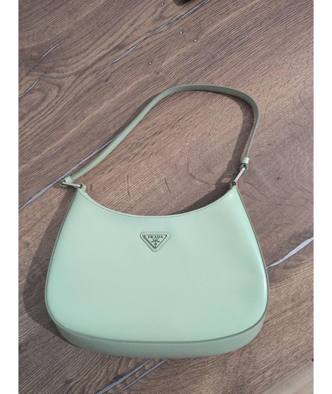 PRADA Бирюзовая сумка через плечо из лакированной кожи, фото 10