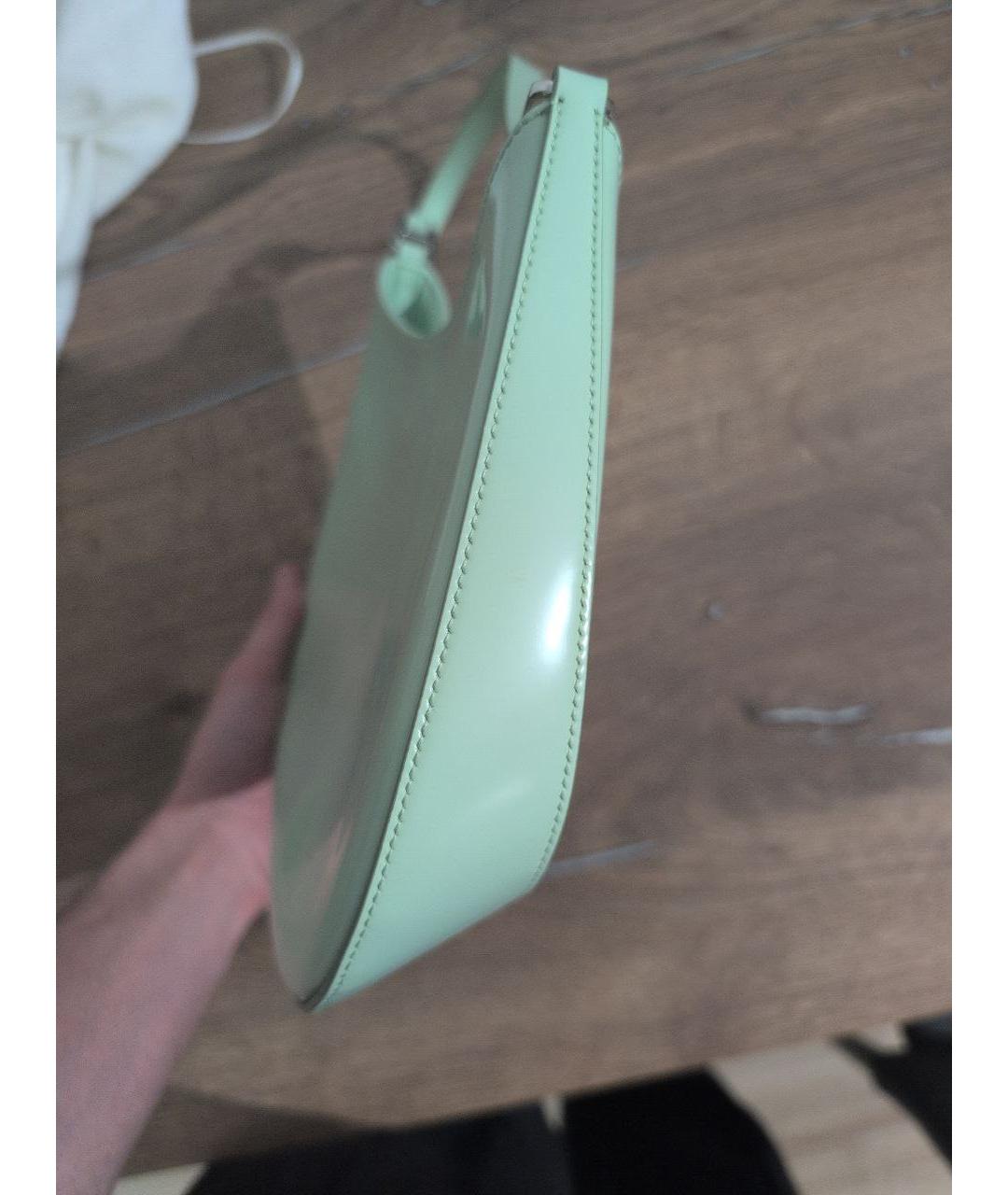 PRADA Бирюзовая сумка через плечо из лакированной кожи, фото 3