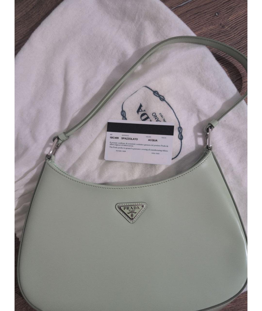 PRADA Бирюзовая сумка через плечо из лакированной кожи, фото 7