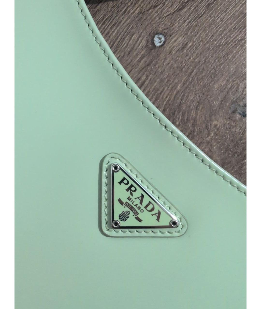 PRADA Бирюзовая сумка через плечо из лакированной кожи, фото 5