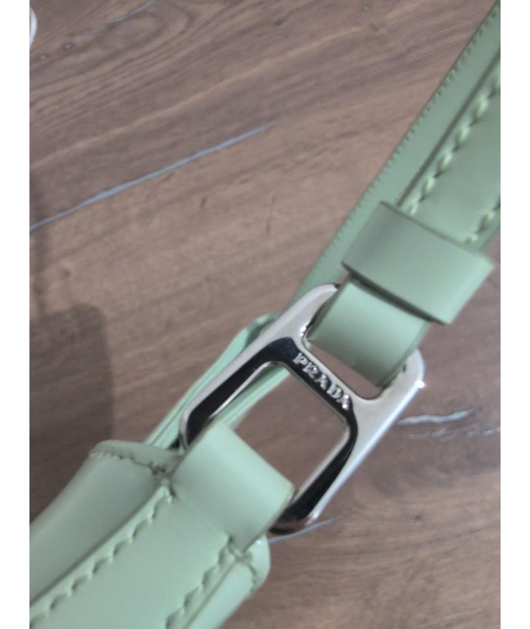 PRADA Бирюзовая сумка через плечо из лакированной кожи, фото 4