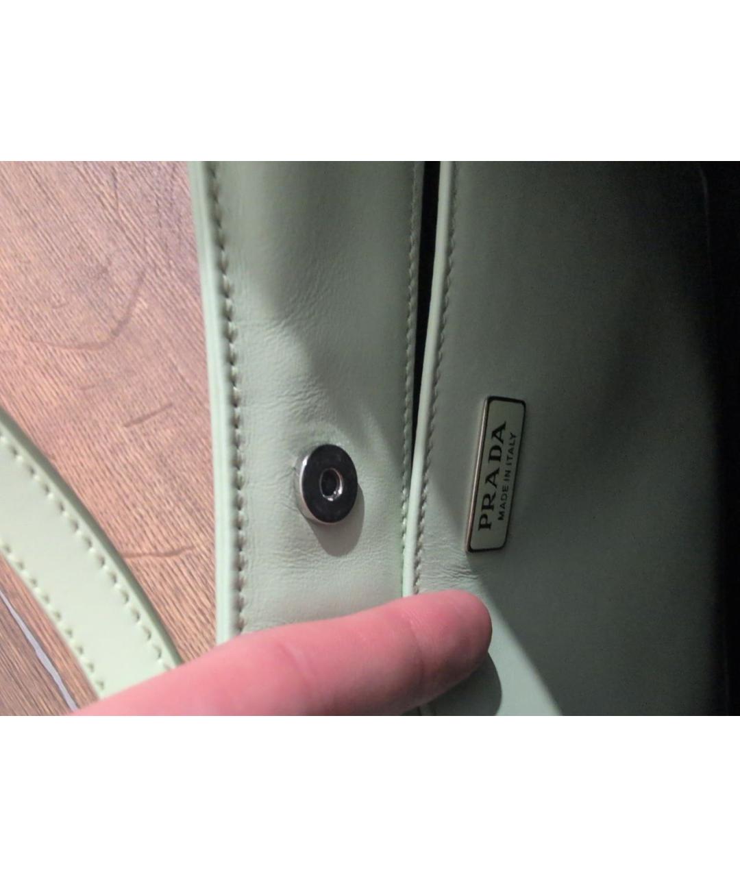 PRADA Бирюзовая сумка через плечо из лакированной кожи, фото 6