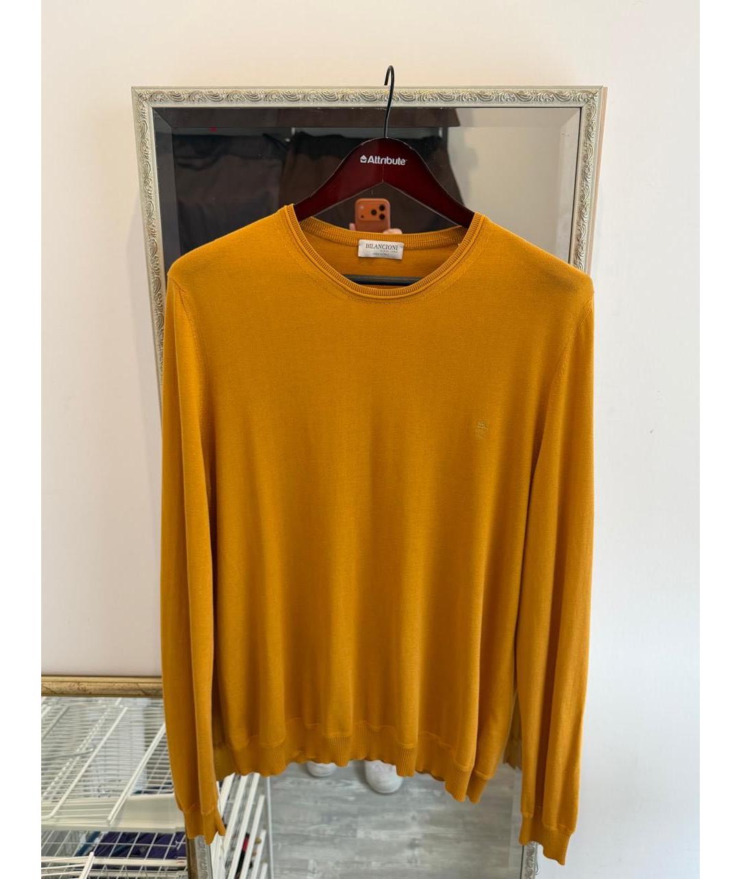 BILANCIONI Оранжевый кашемировый джемпер / свитер, фото 2