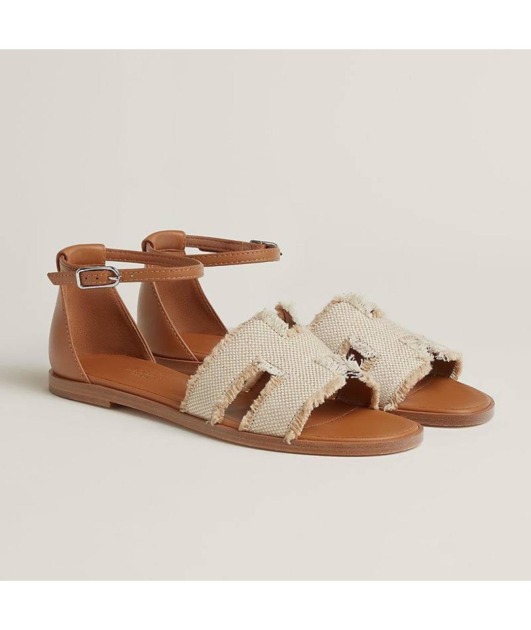 HERMES Коричневые сандалии, фото 2