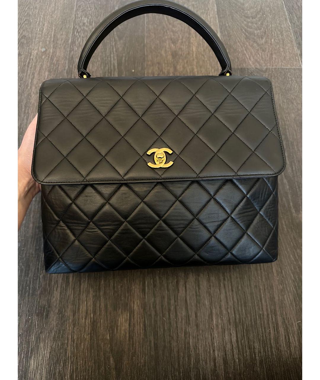 CHANEL Черная кожаная сумка тоут, фото 9