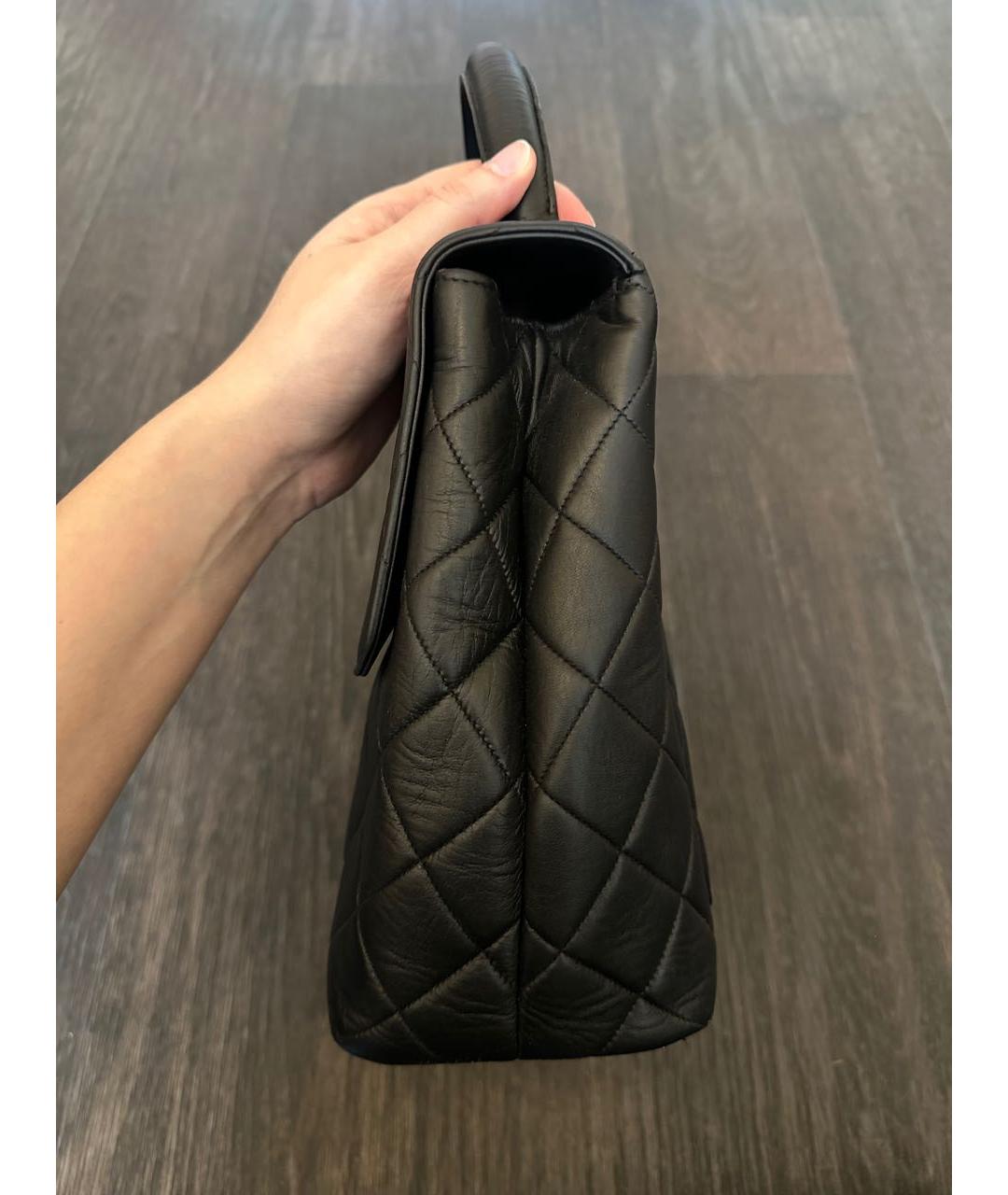 CHANEL Черная кожаная сумка тоут, фото 4