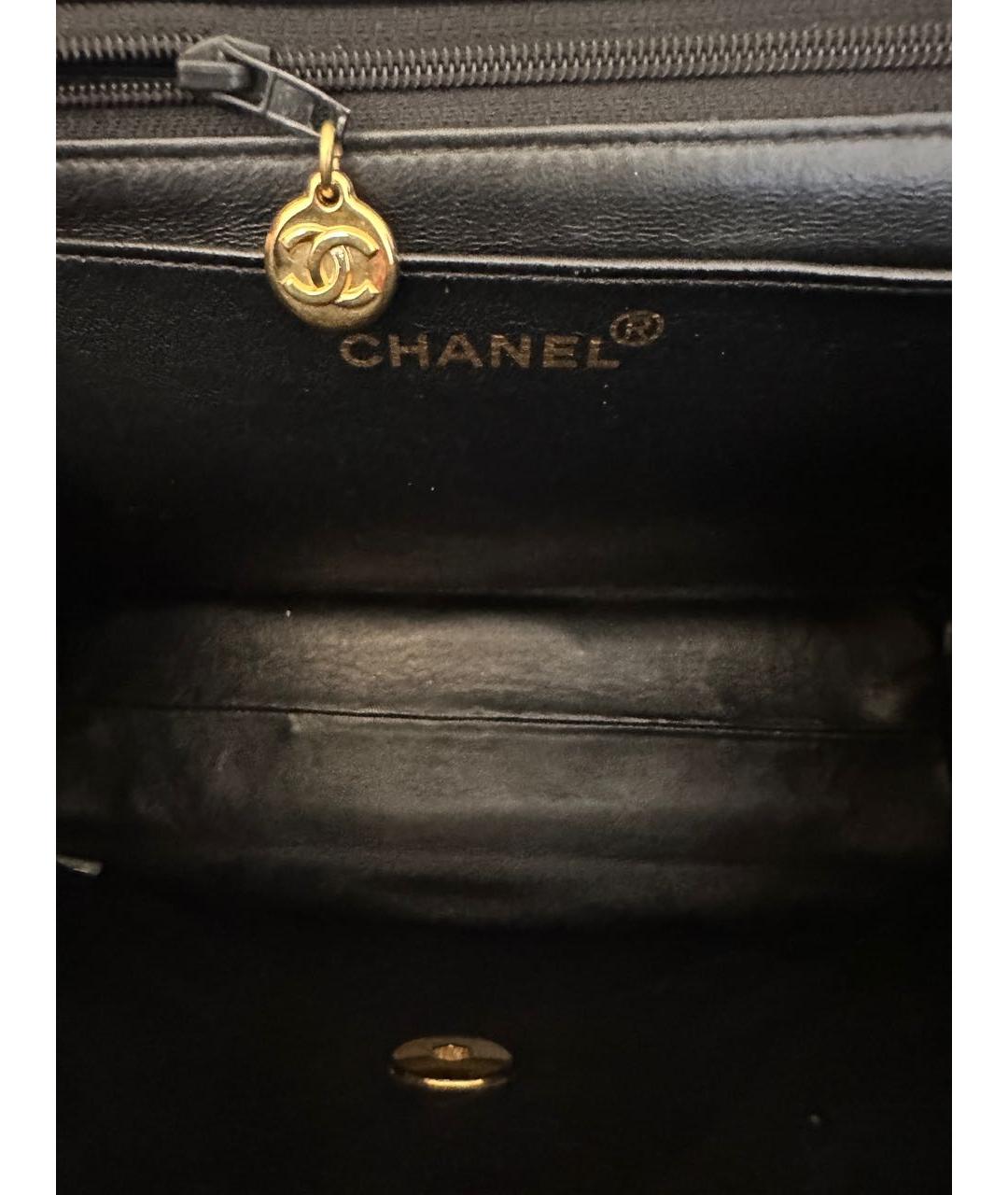 CHANEL Черная кожаная сумка тоут, фото 7