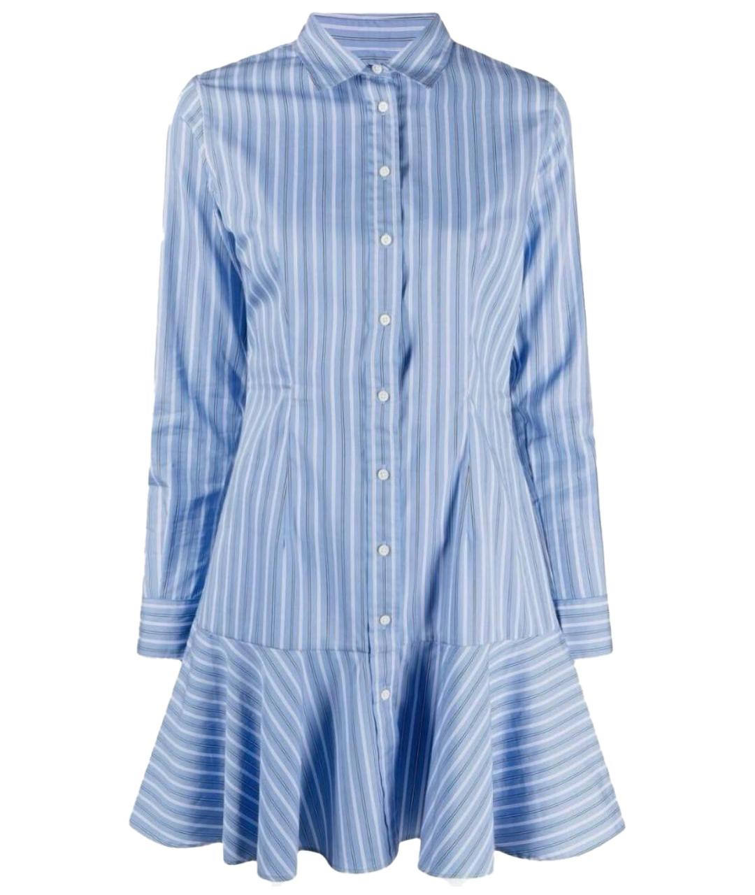 RALPH LAUREN Голубое хлопковое повседневное платье, фото 1