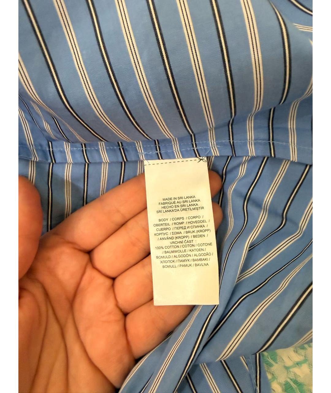 RALPH LAUREN Голубое хлопковое повседневное платье, фото 4