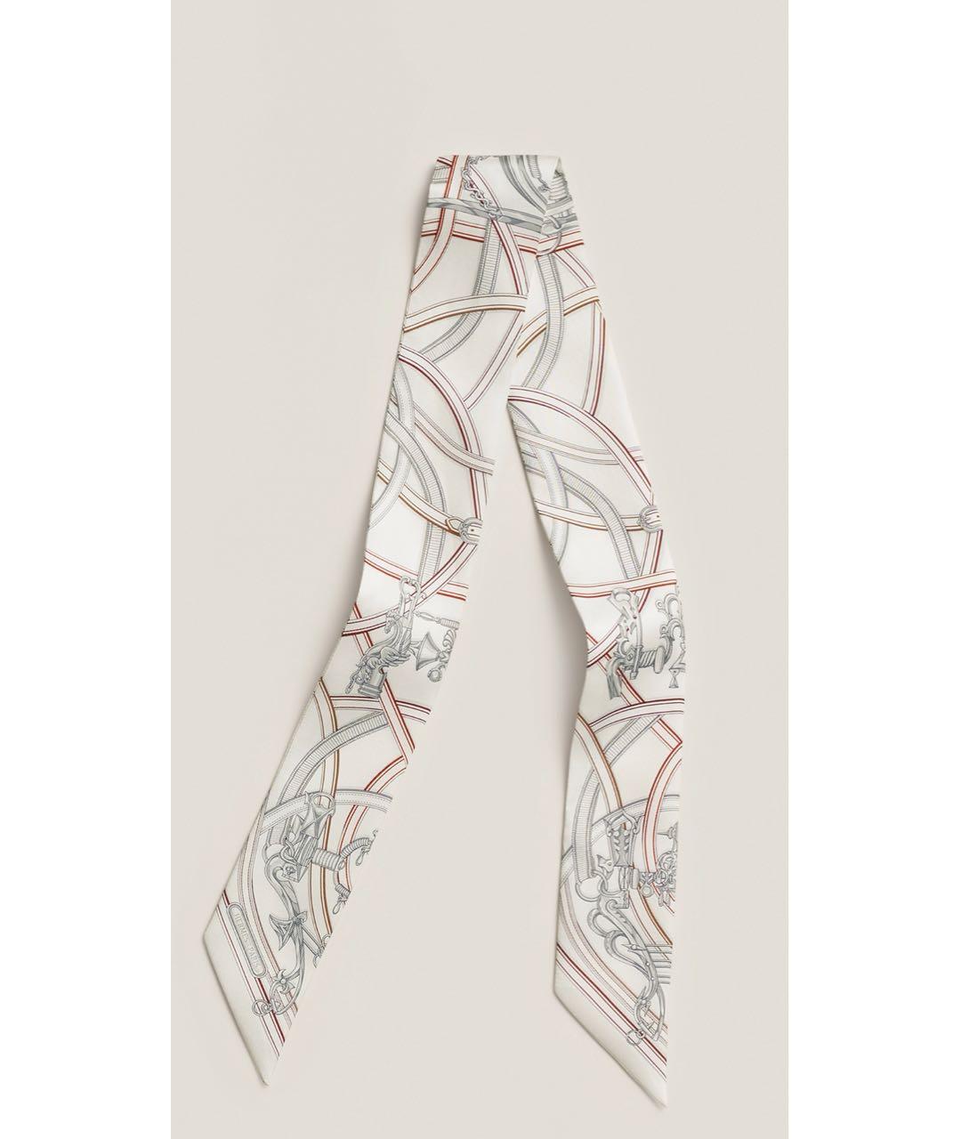 HERMES Бежевый шелковый шарф, фото 5