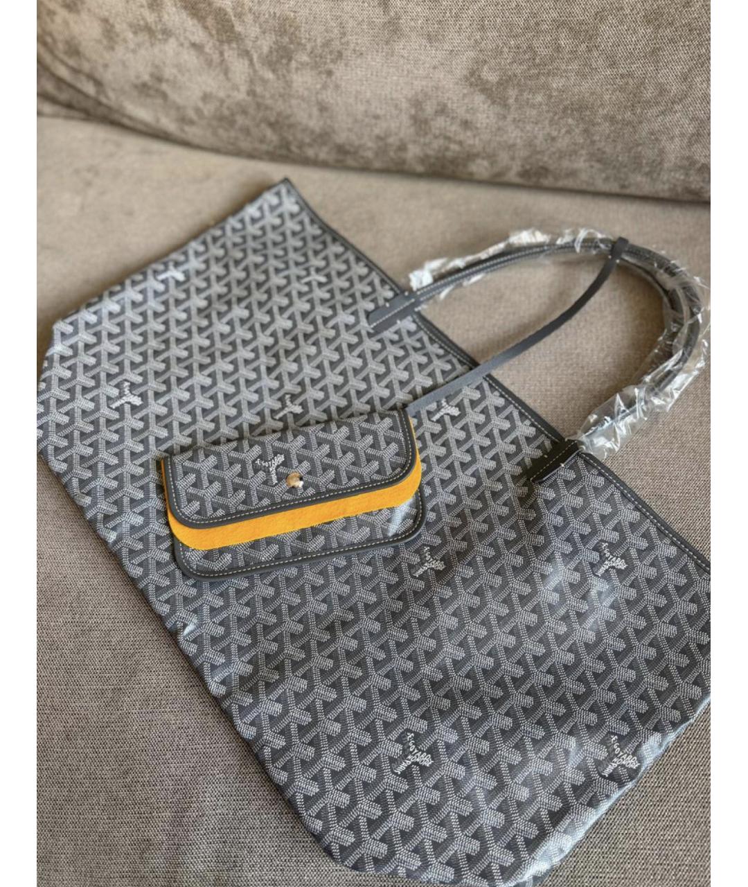 GOYARD Серая кожаная сумка тоут, фото 2