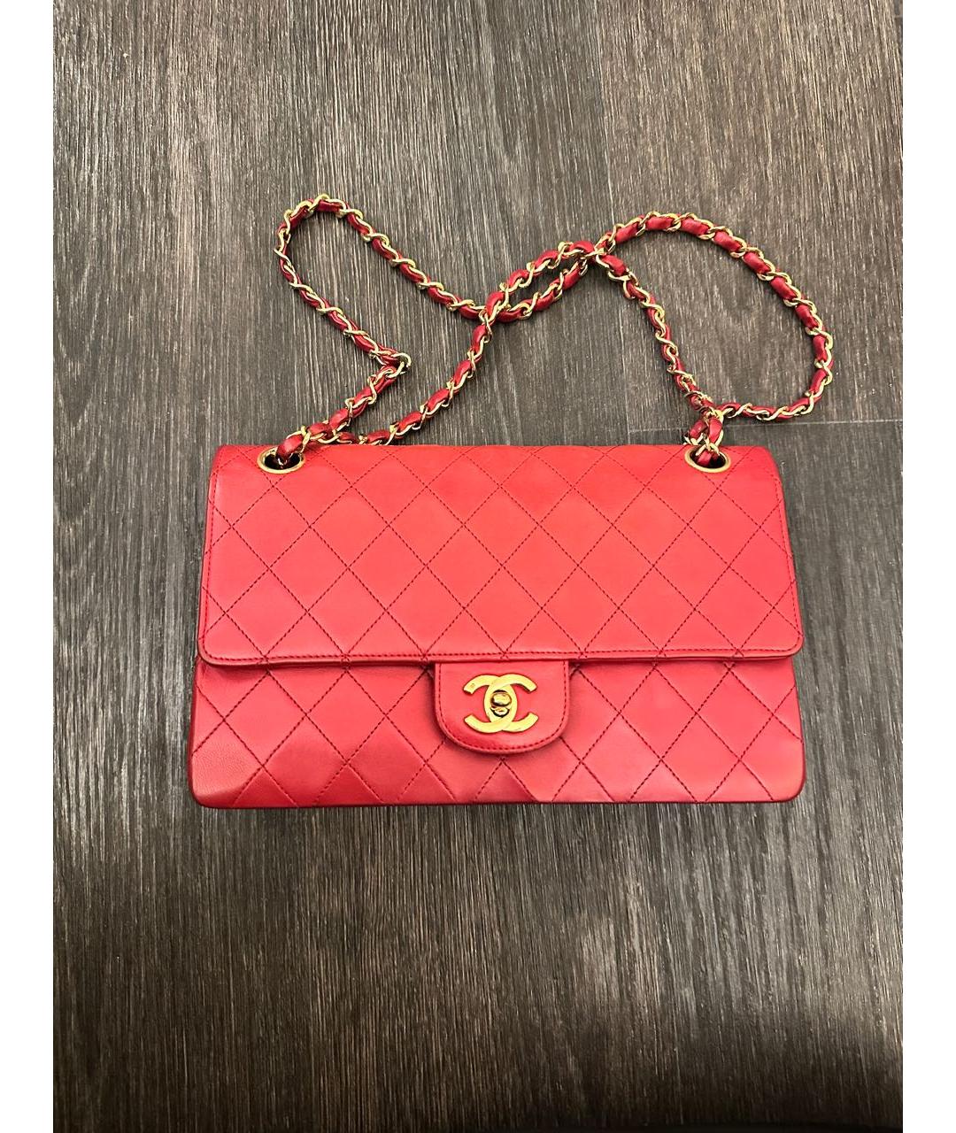 CHANEL Красная кожаная сумка через плечо, фото 9