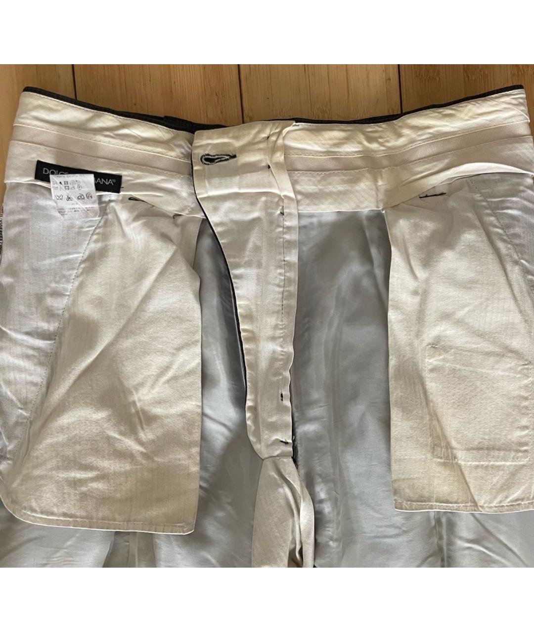 DOLCE&GABBANA Коричневые хлопковые повседневные брюки, фото 3