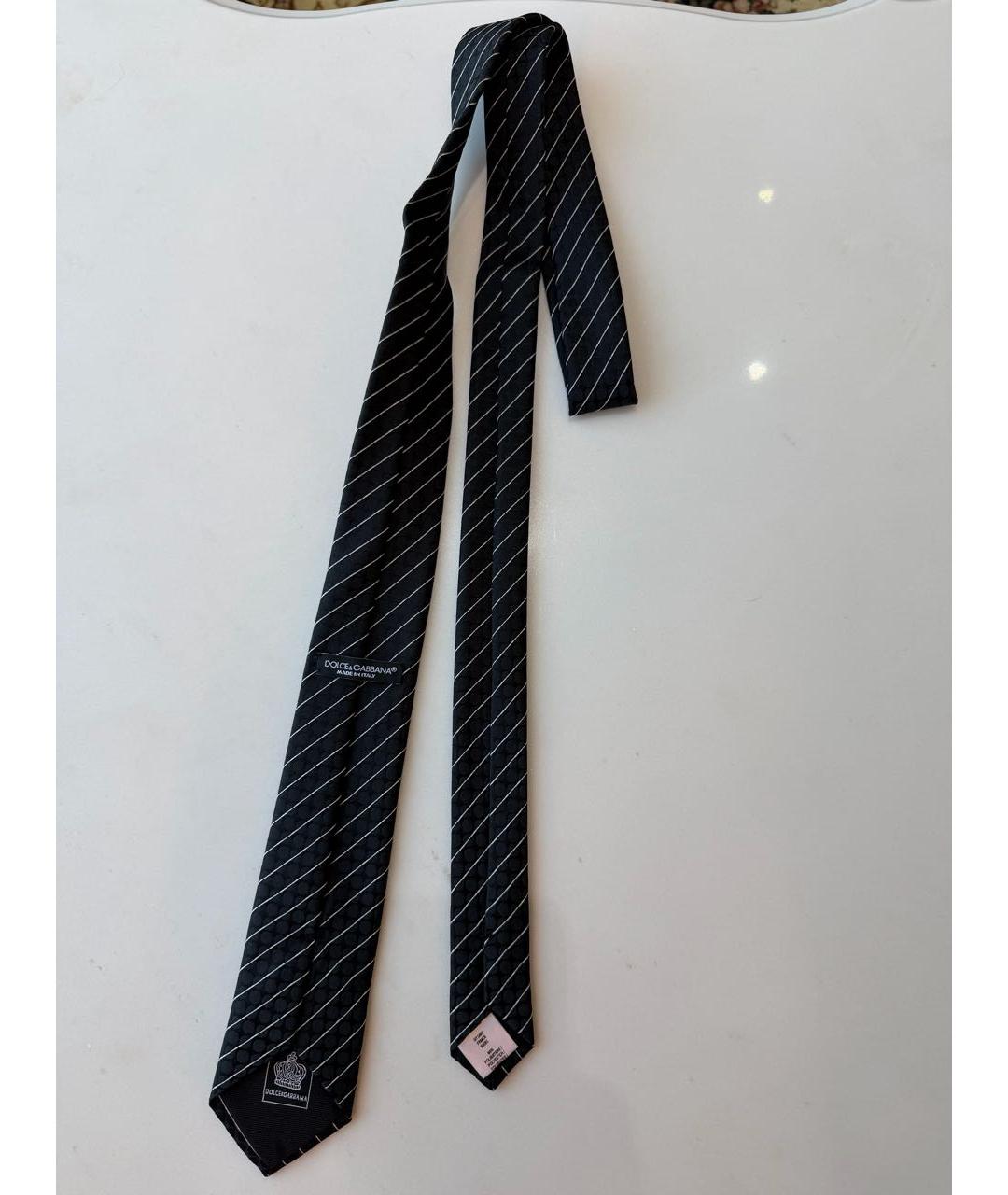 DOLCE&GABBANA Черный шелковый галстук, фото 2