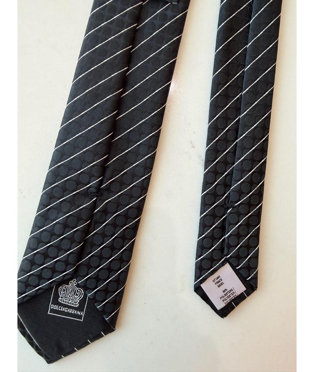 DOLCE&GABBANA Черный шелковый галстук, фото 3