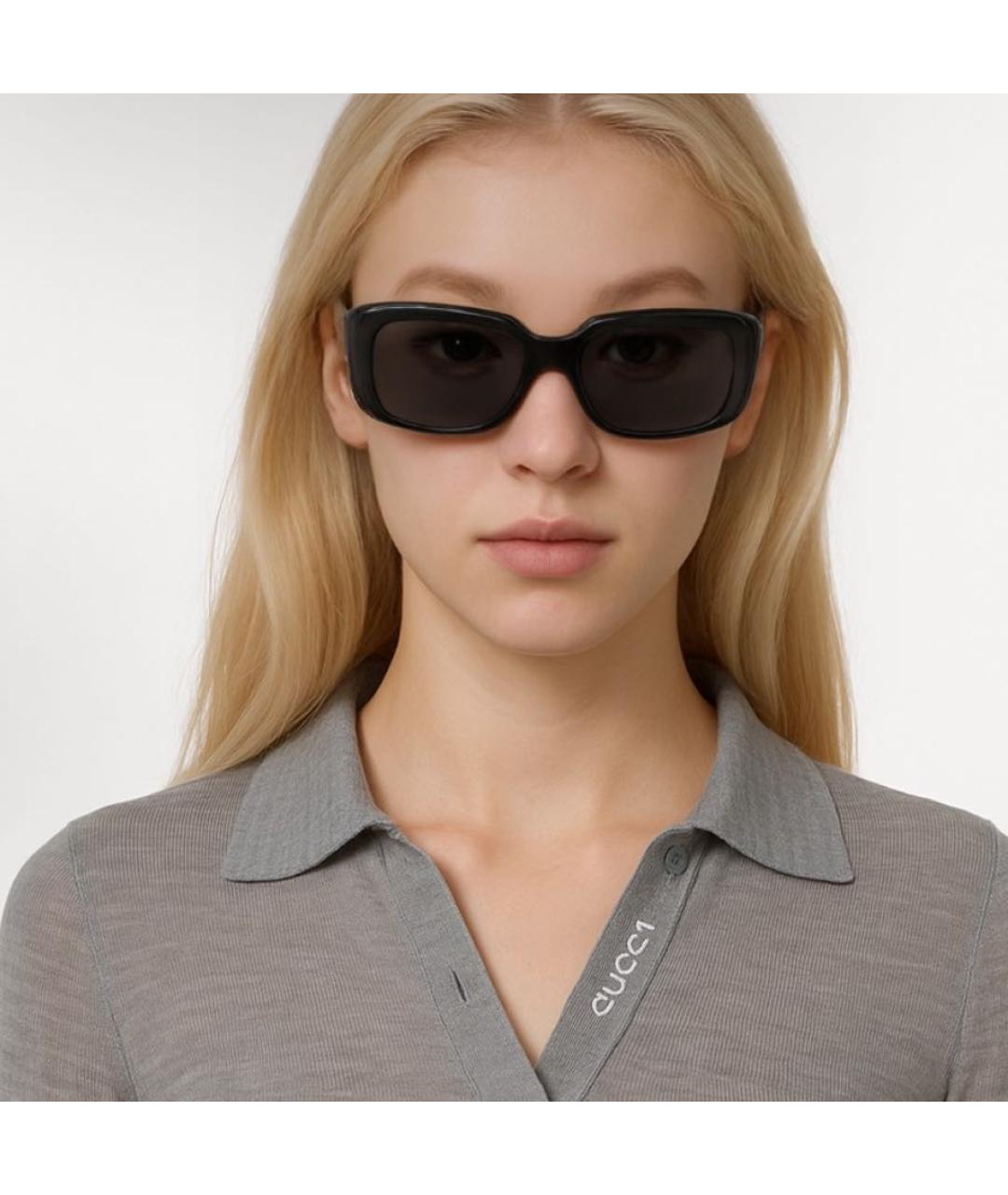 BALENCIAGA Черные пластиковые солнцезащитные очки, фото 3