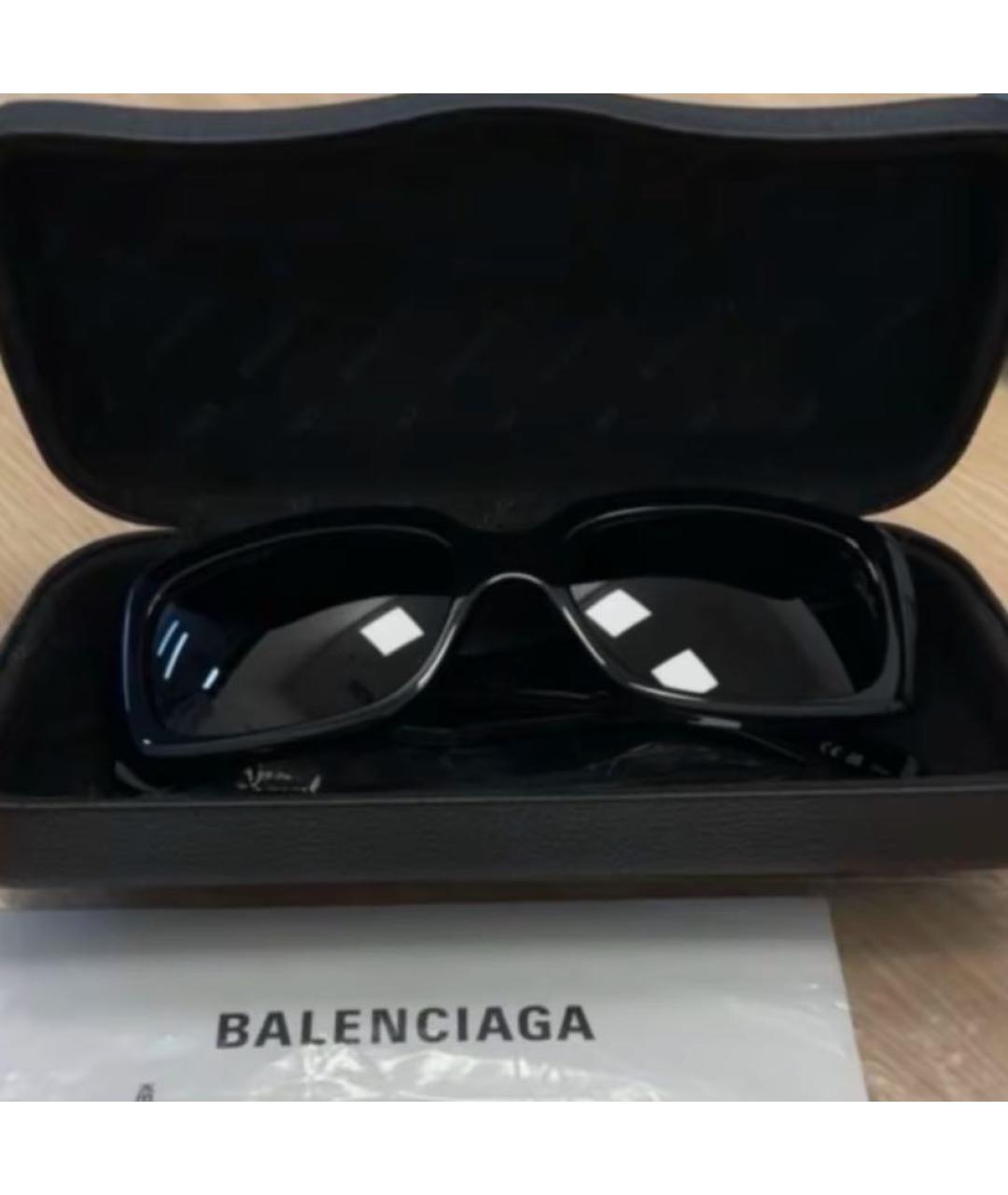 BALENCIAGA Черные пластиковые солнцезащитные очки, фото 4