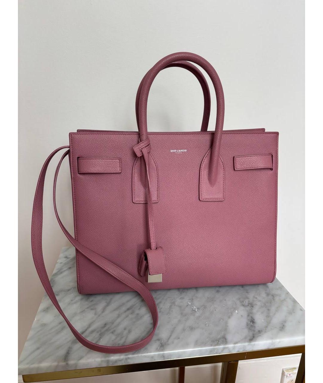 SAINT LAURENT Кожаная сумка тоут, фото 5