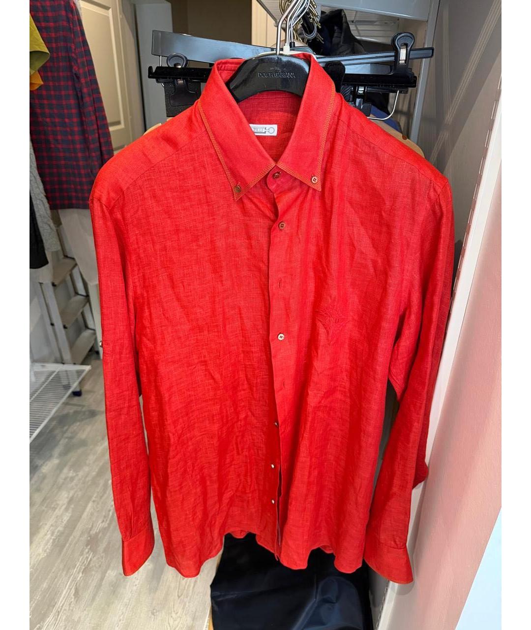 ZILLI Красная кашемировая классическая рубашка, фото 2