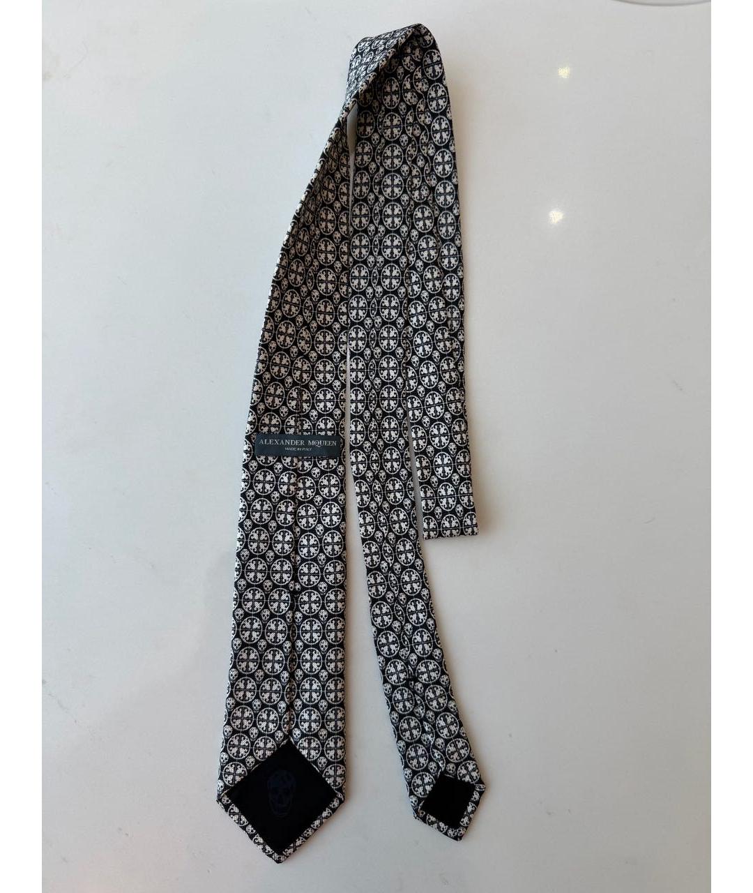 ALEXANDER MCQUEEN Серый шелковый галстук, фото 3