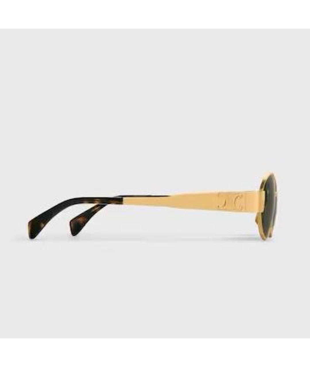 CELINE Золотые металлические солнцезащитные очки, фото 7