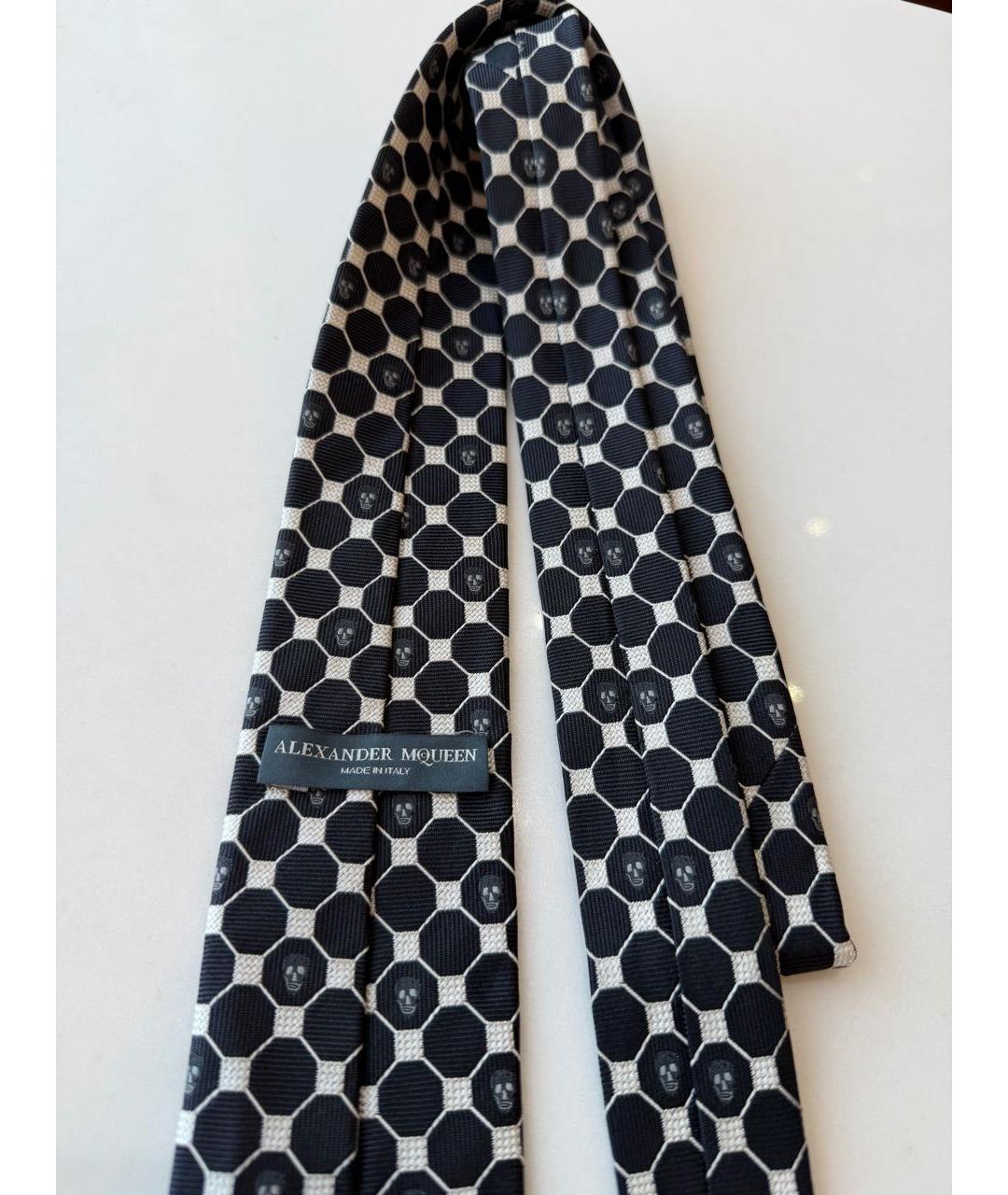 ALEXANDER MCQUEEN Черный шелковый галстук, фото 3