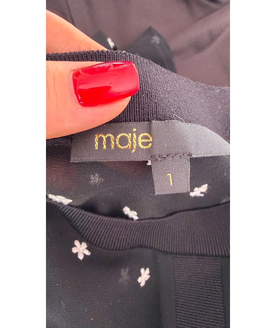 MAJE Черное полиэстеровое повседневное платье, фото 8