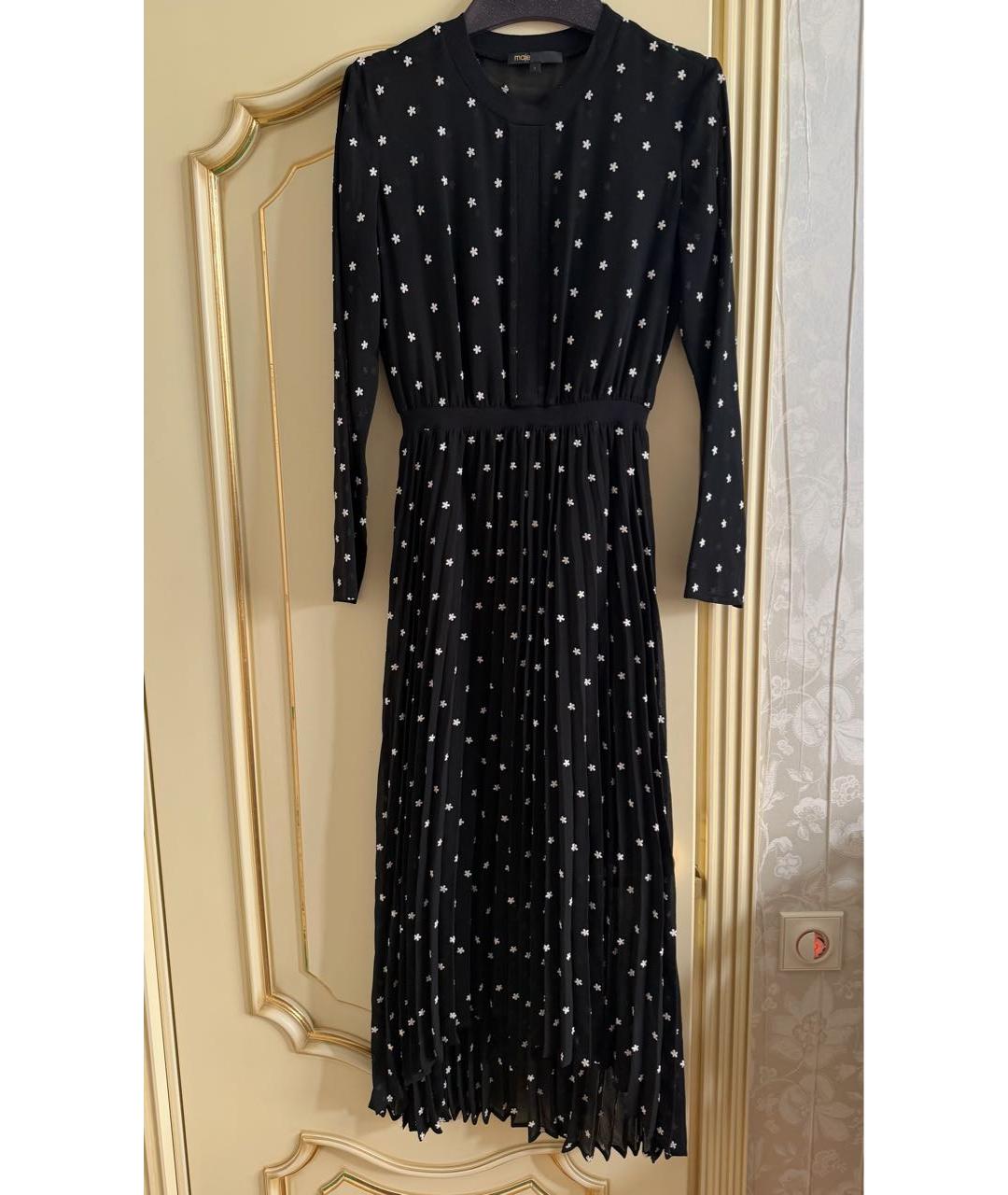 MAJE Черное полиэстеровое повседневное платье, фото 9