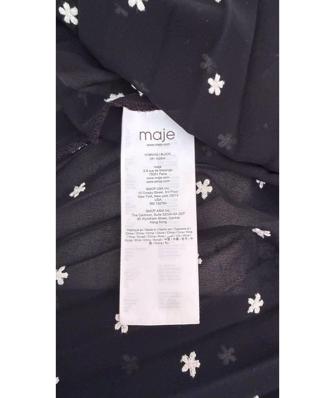 MAJE Черное полиэстеровое повседневное платье, фото 7
