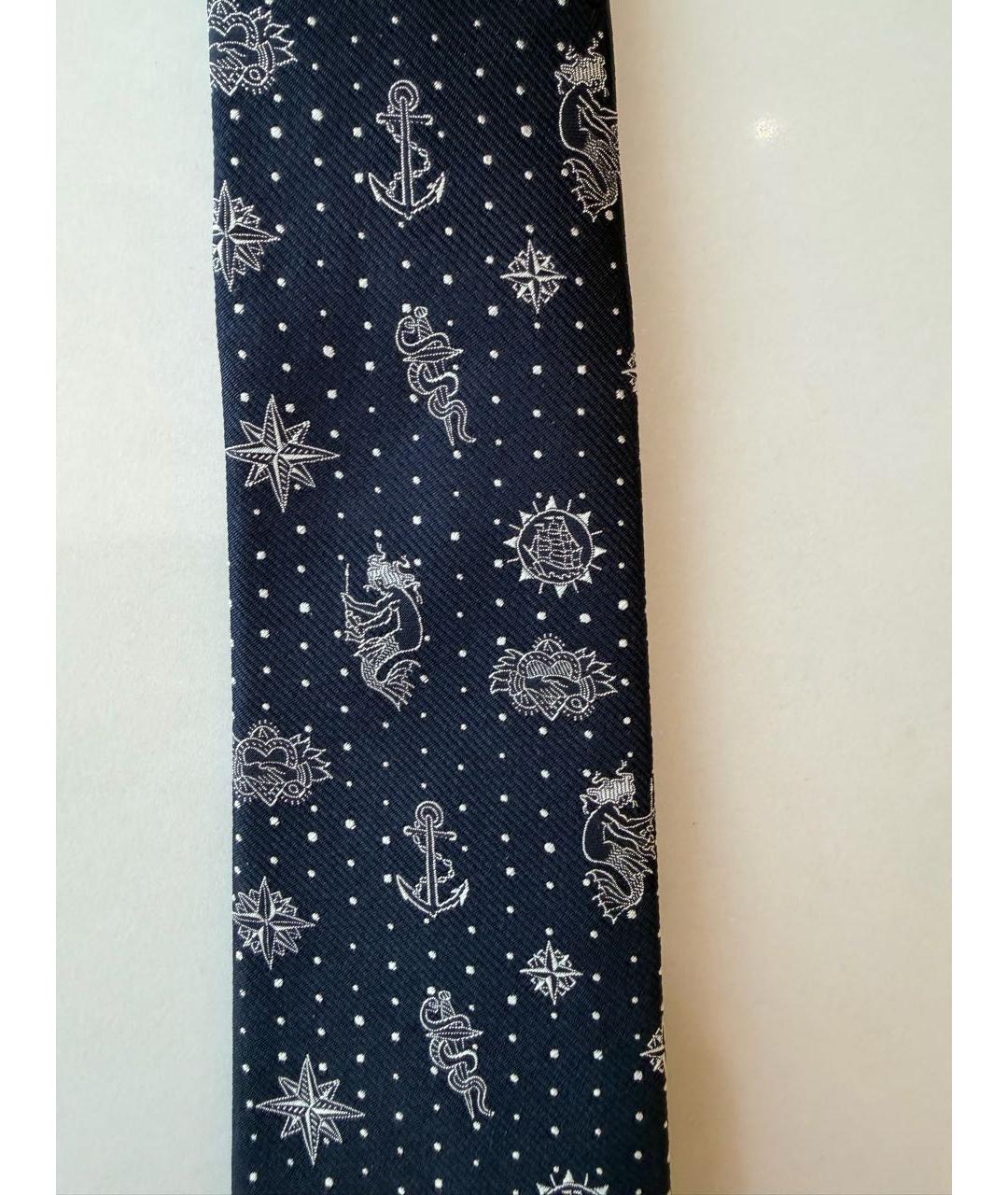 ALEXANDER MCQUEEN Синий шелковый галстук, фото 4