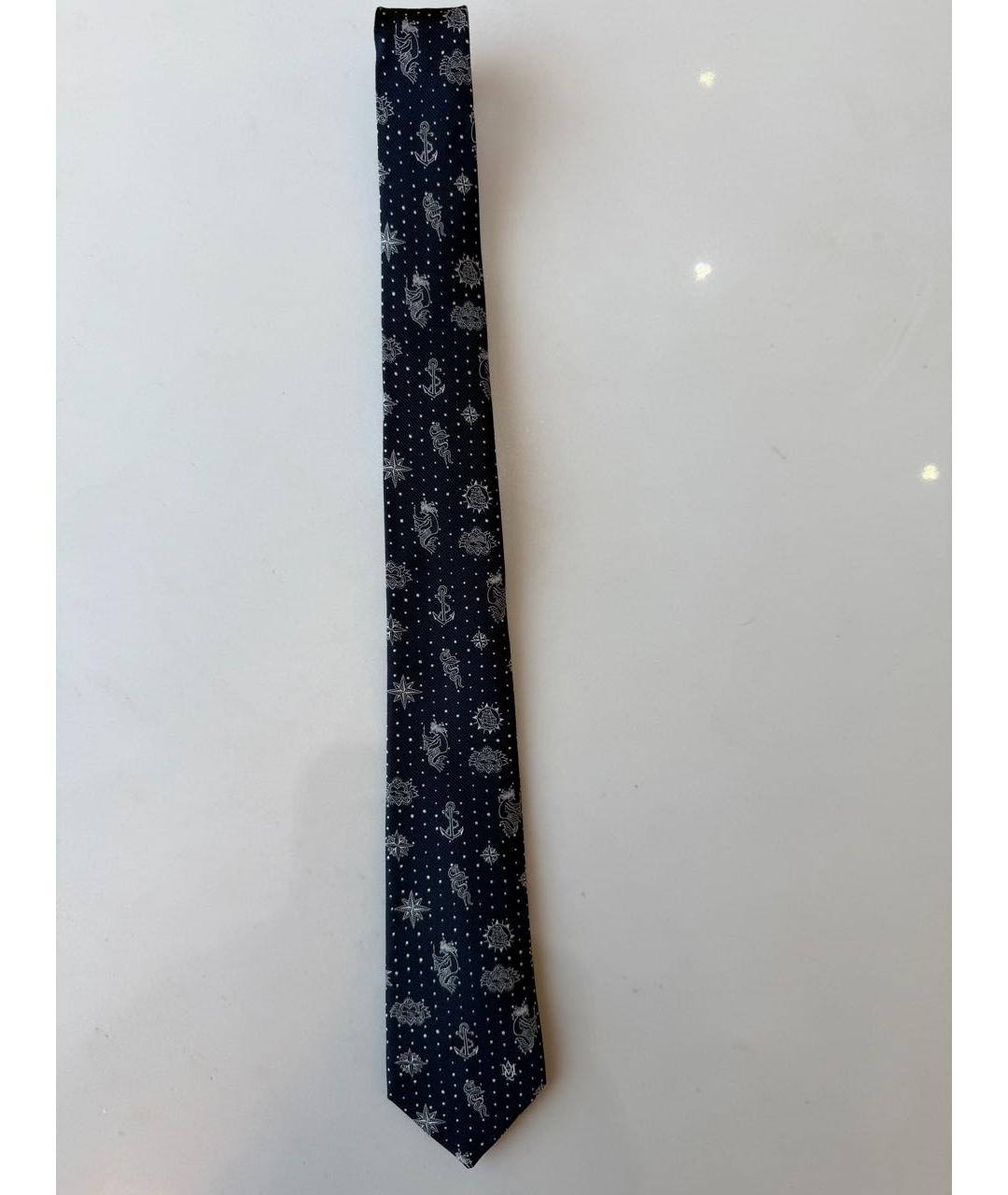 ALEXANDER MCQUEEN Синий шелковый галстук, фото 5