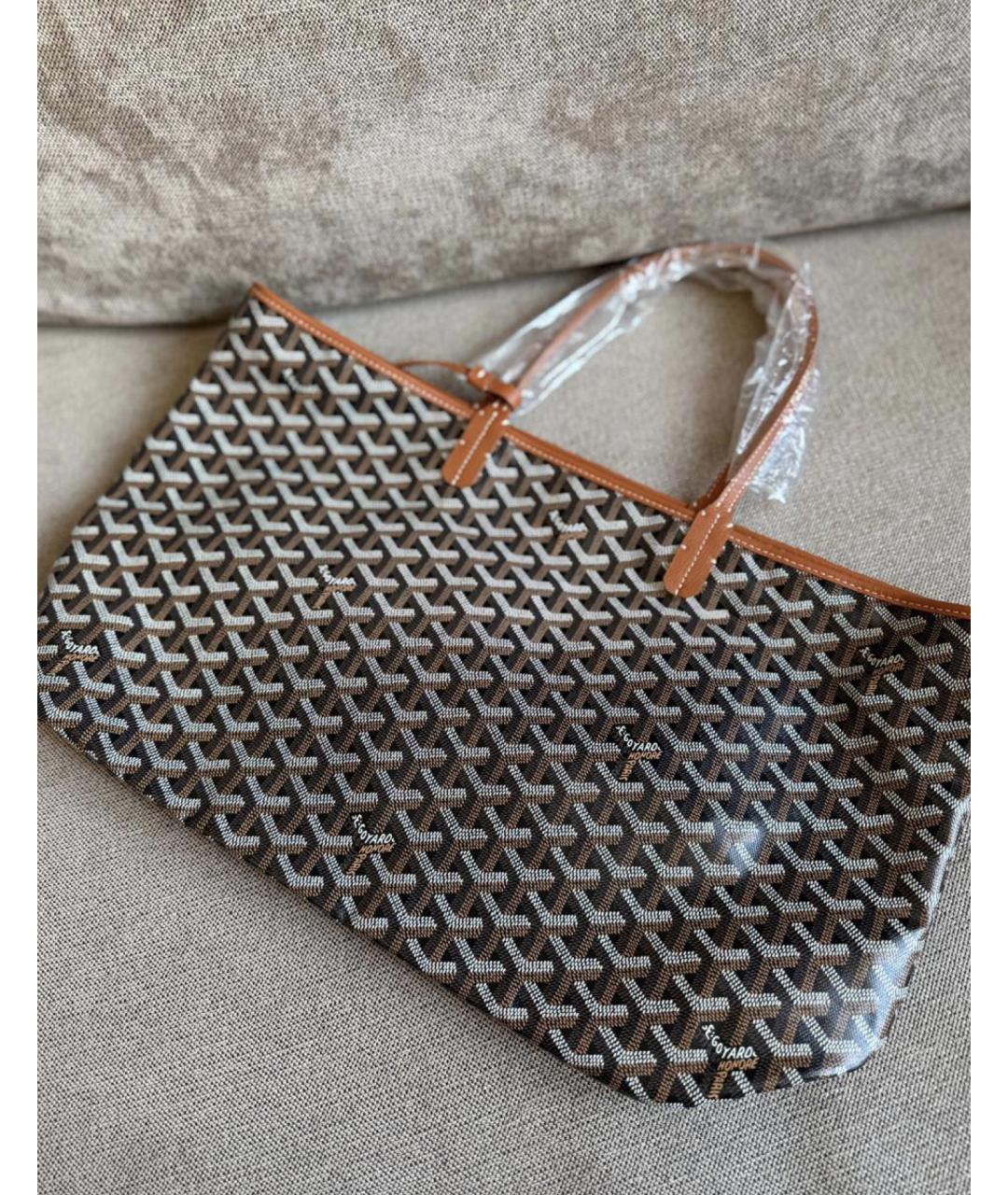 GOYARD Коричневая кожаная сумка тоут, фото 2