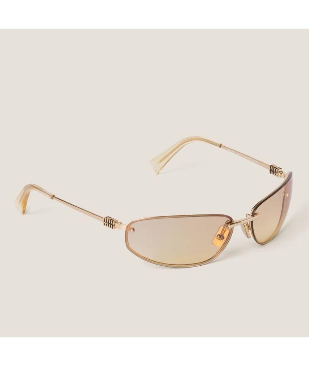 MIU MIU Коричневые металлические солнцезащитные очки, фото 7