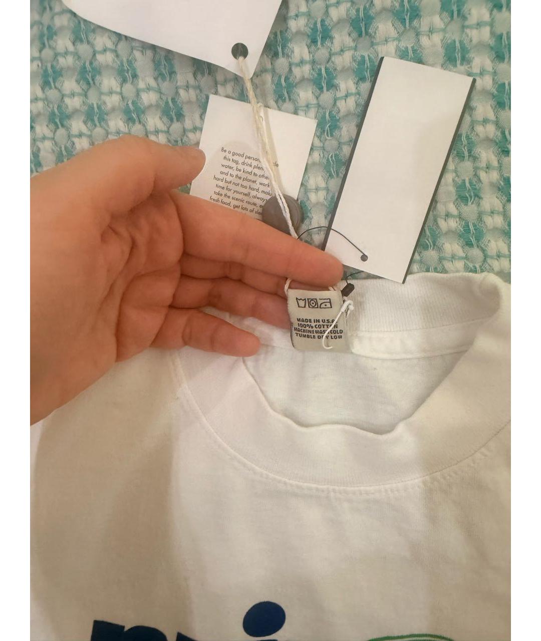 SPORTY AND RICH Белая хлопковая футболка, фото 4