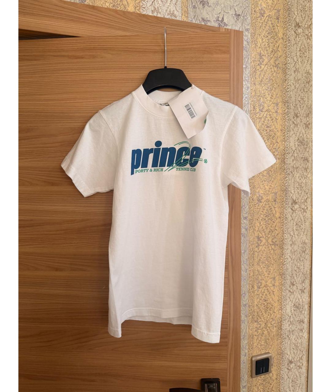 SPORTY AND RICH Белая хлопковая футболка, фото 5