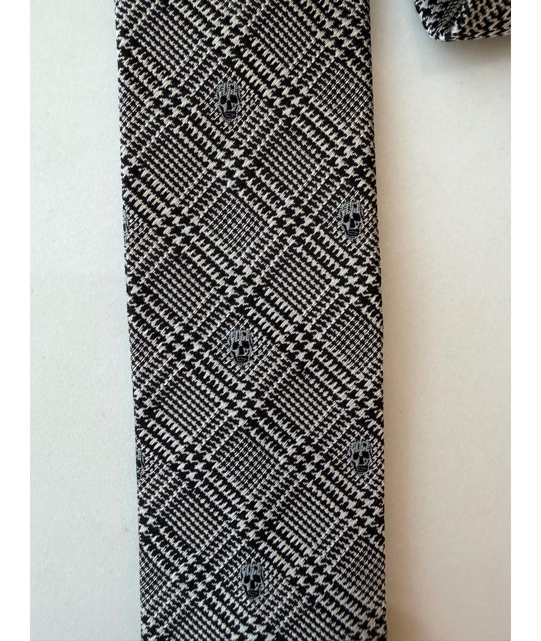 ALEXANDER MCQUEEN Серый шелковый галстук, фото 4