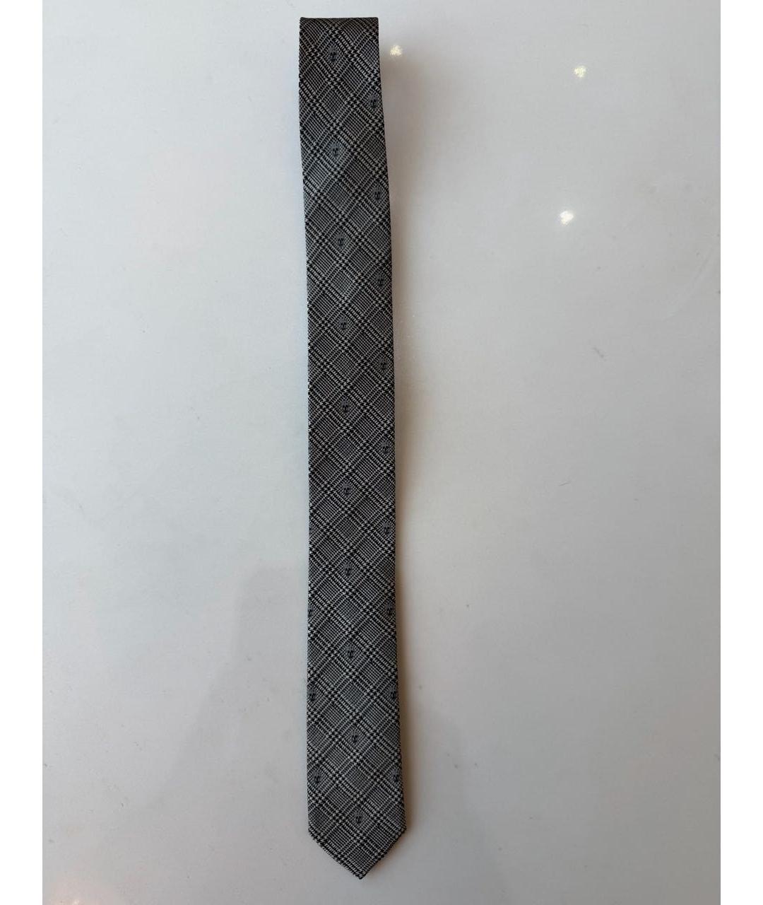 ALEXANDER MCQUEEN Серый шелковый галстук, фото 5