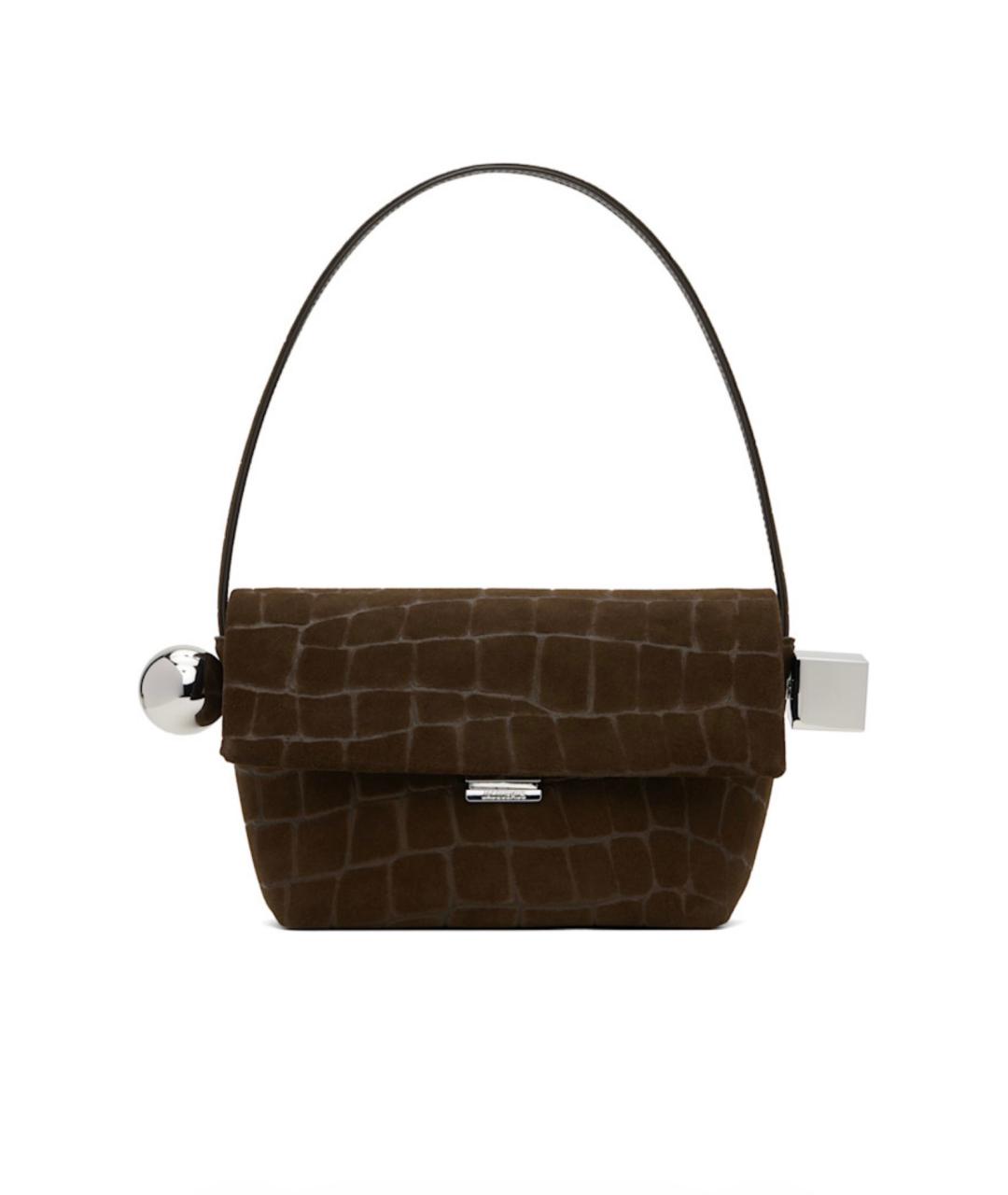 JACQUEMUS Коричневая замшевая сумка через плечо, фото 2