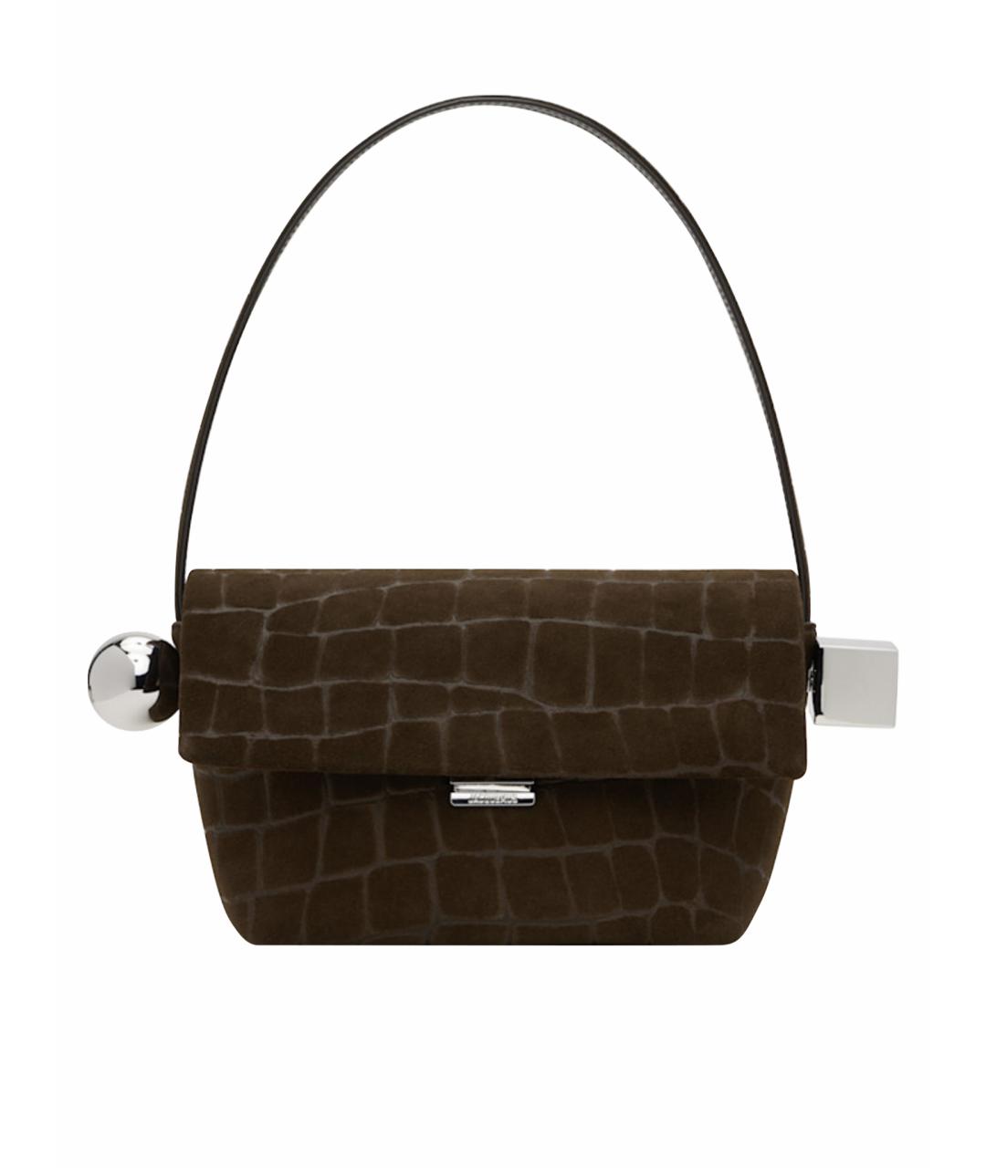 JACQUEMUS Коричневая замшевая сумка через плечо, фото 1