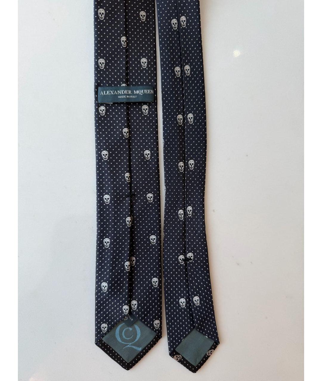 ALEXANDER MCQUEEN Черный шелковый галстук, фото 3
