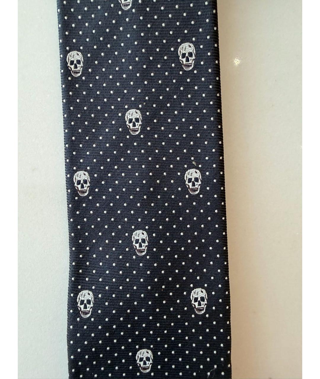 ALEXANDER MCQUEEN Черный шелковый галстук, фото 4